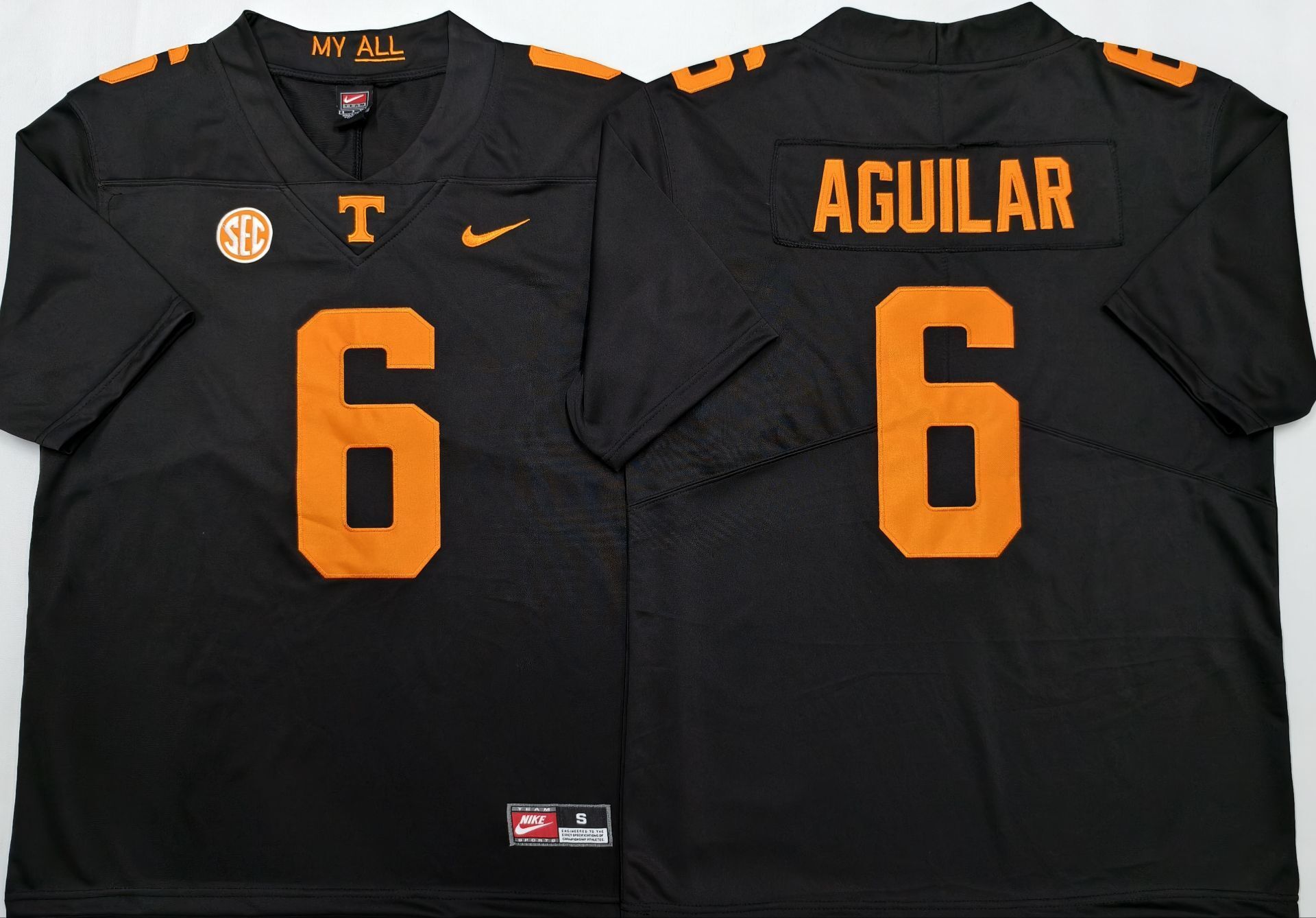 Tennessee Volunteers Black1 #6 AGUILAR