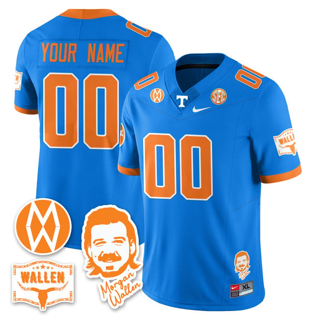 Tennessee Volunteers Morgan Wallen 2025 Custom Jersey BLUE