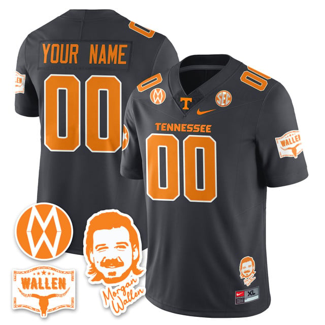 Tennessee Volunteers Morgan Wallen 2025 Custom Jersey GRAY