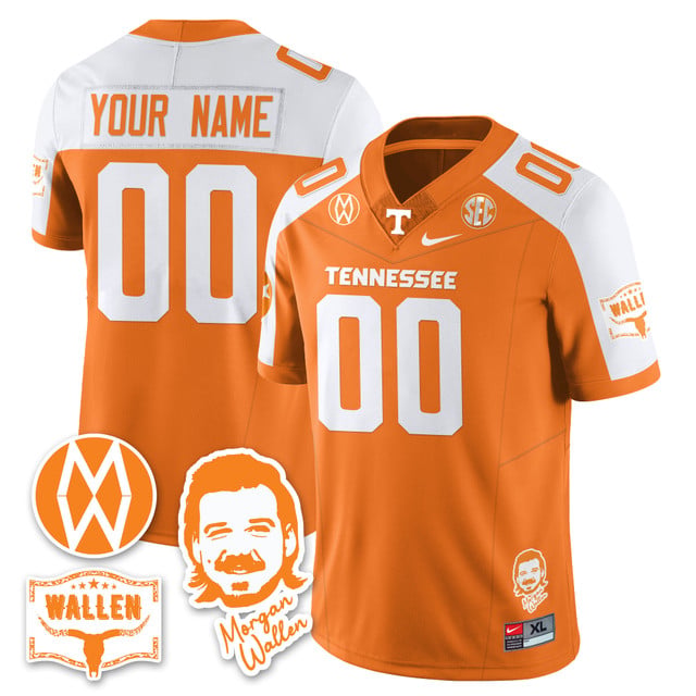 Tennessee Volunteers Morgan Wallen 2025 Custom Jersey ORANGE ALTERNATE