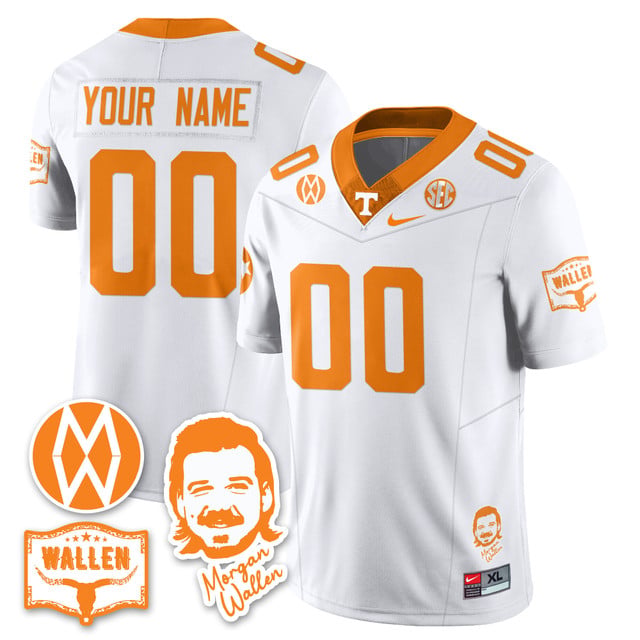 Tennessee Volunteers Morgan Wallen 2025 Custom Jersey WHITE
