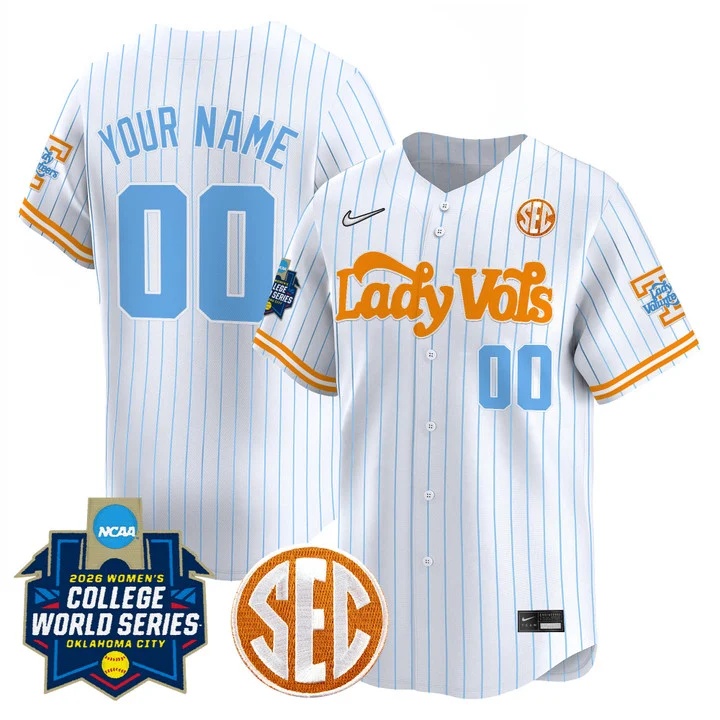 Tennessee Volunteers Softball 2026 World Series (WCWS) Vapor Premier Limited Custom Jersey PINSTRIPE