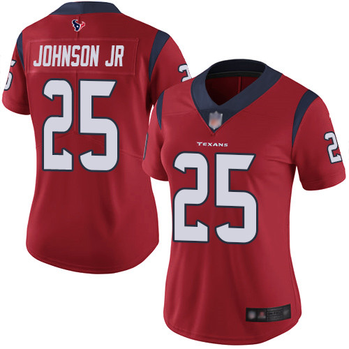 Texans #25 Duke Johnson Jr Red Alternate Women's Stitched Football Vapor Untouchable Limited Jersey