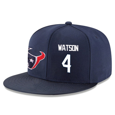 Texans 4 DeShaun Watson Navy Adjustable Hat
