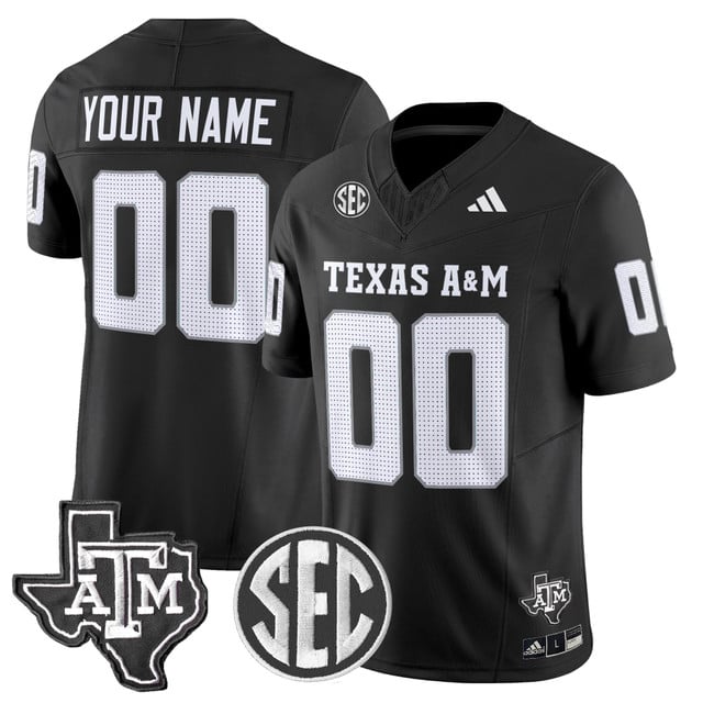 Texas A&M Aggies 2025 Vapor Limited Custom Jersey BLACK