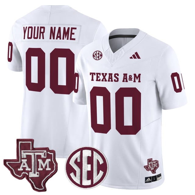 Texas A&M Aggies 2025 Vapor Limited Custom Jersey WHITE
