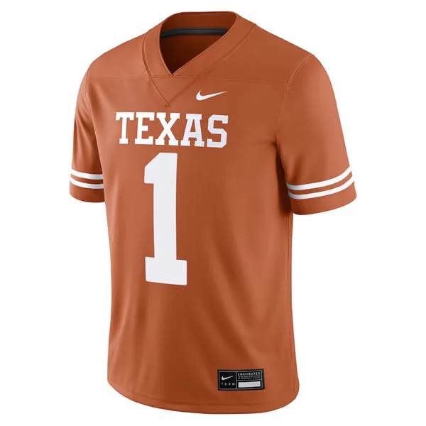 Texas Longhorns #1 Derrek Cooper 2025 SEC  Orange Football Game Jersey 