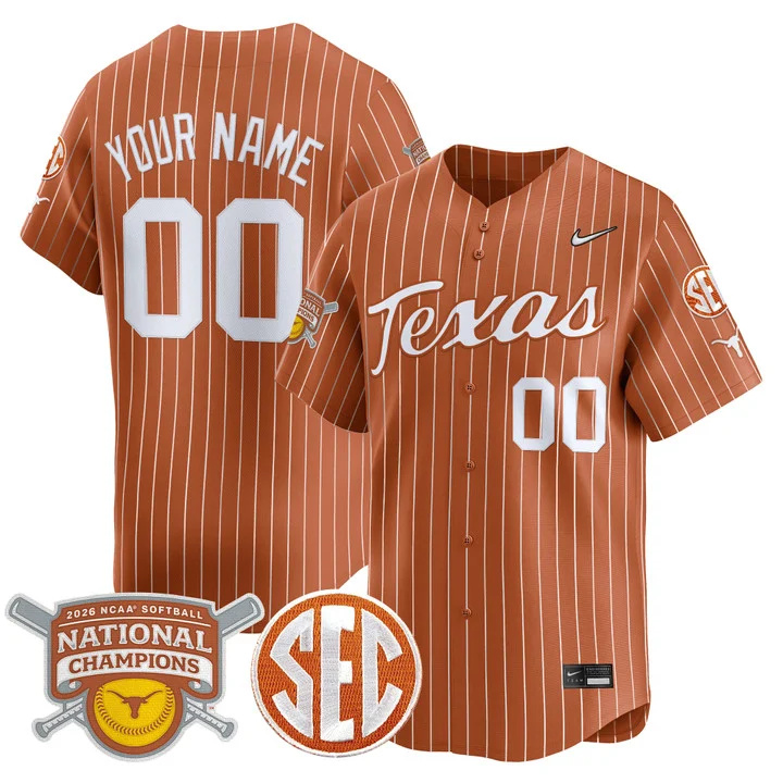 Texas Longhorns 2026 Softball National Champions Vapor Premier Limited Custom Jersey orange