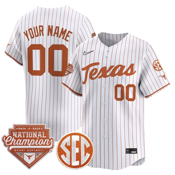 Texas Longhorns 2026 World Series (WCWS) Champions Vapor Premier Limited Custom Jersey WHITE2