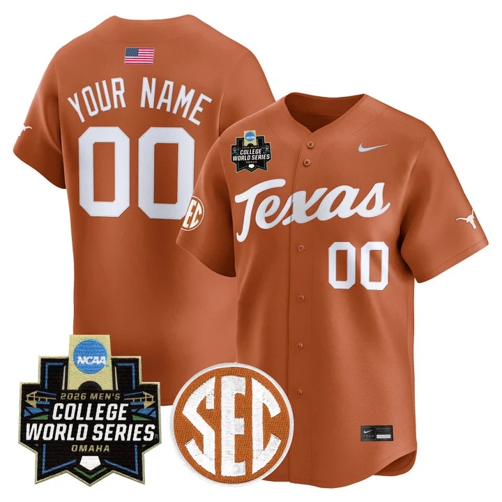 Texas Longhorns 2026 World Series Vapor Premier Limited Custom Jersey