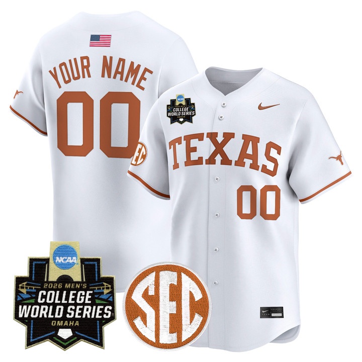 Texas Longhorns 2026 World Series Vapor Premier Limited Custom Jersey WHITE