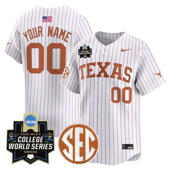 Texas Longhorns 2026 World Series Vapor Premier Limited Custom Jersey WHITE2