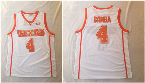 Texas Longhorns 4 Mohamed Bamba White Stitched College Basketball Jersey