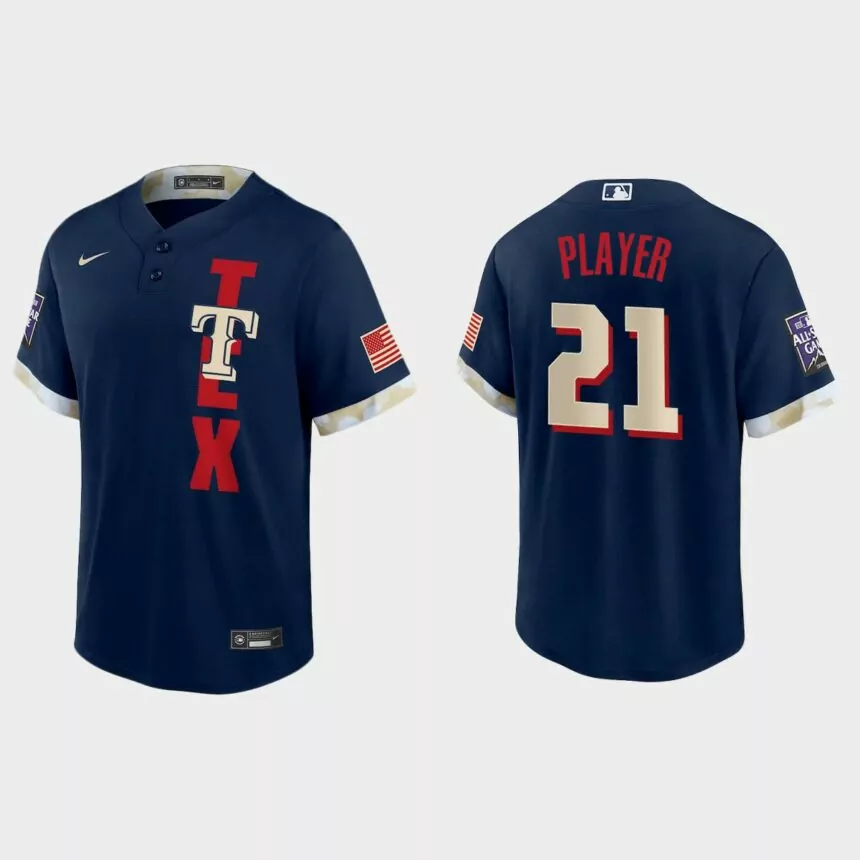 Texas Rangers Custom 2021 MLB All-Star Game Replica Jersey – Navy