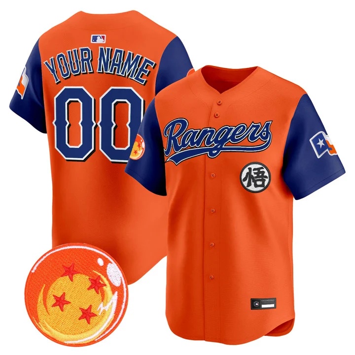 Texas Rangers x Dragon Ball Vapor Premier Limited Custom Jersey ALTERNATE