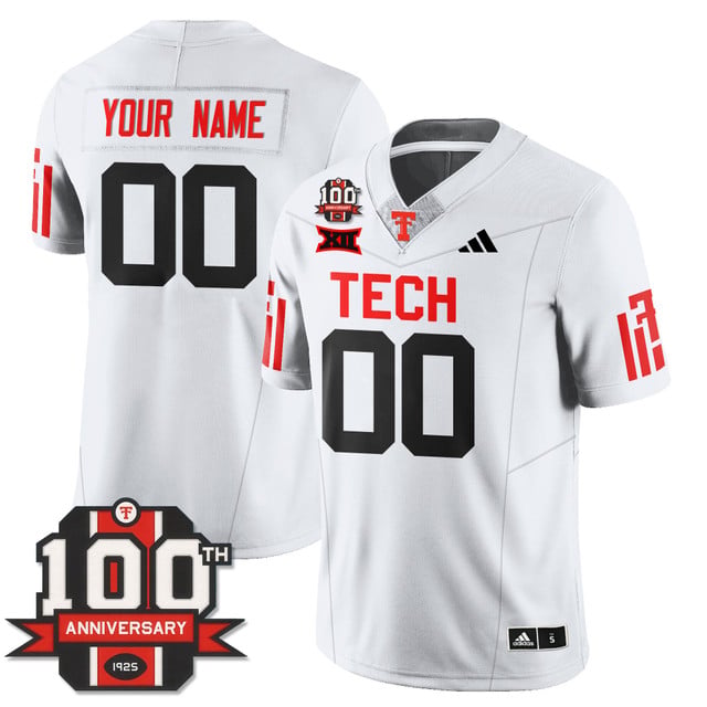 Texas Tech Football 100th Anniversary Custom white