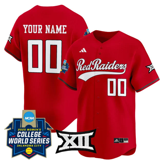 Texas Tech Red Raiders Softball 2025 World Series (WCWS) Vapor Premier Limited Custom Jersey.webp