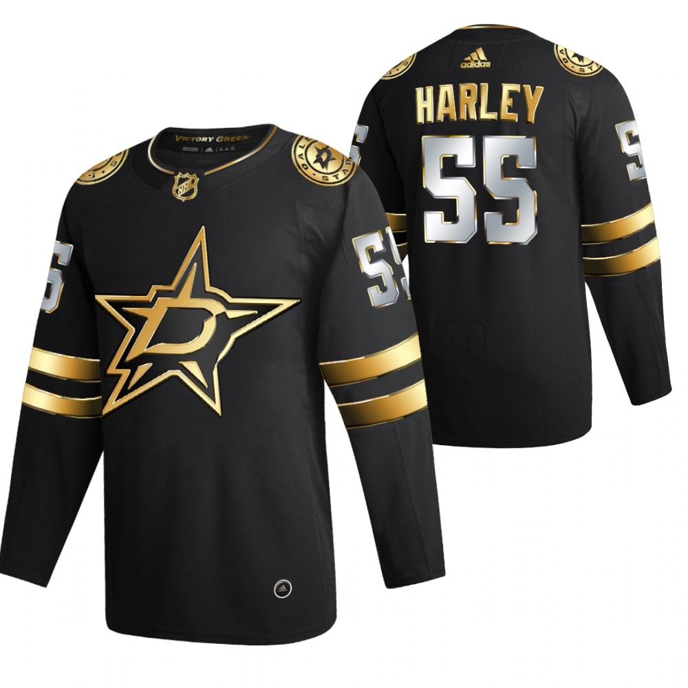 Thomas Harley Dallas Stars Black Authentic Golden 2020-21 Jersey Limited Edition