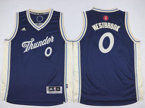 Thunder #0 Russell Westbrook Blue 2015-2016 Christmas Day Youth NBA jersey
