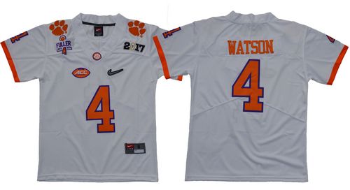 Tigers #4 Deshaun Watson White Diamond Quest Limited Stitched Youth NCAA JerseyTigers #4 Deshaun Watson White Diamond Quest Limited Stitched Youth NCAA Jersey