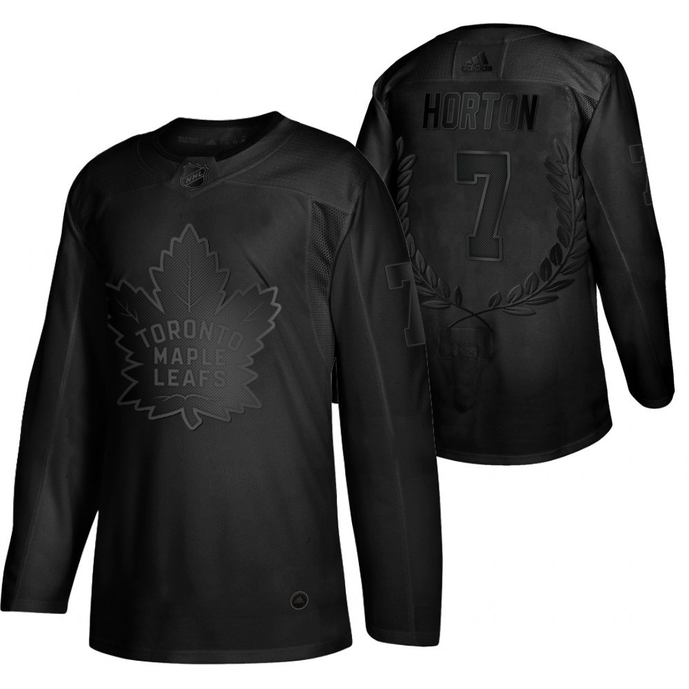 Tim Horton Hall of Famers Black Maple Leafs #7 Jersey