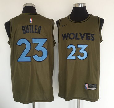 Timberwolves 23 Jimmy Butler Olive Nike Swingman Jersey