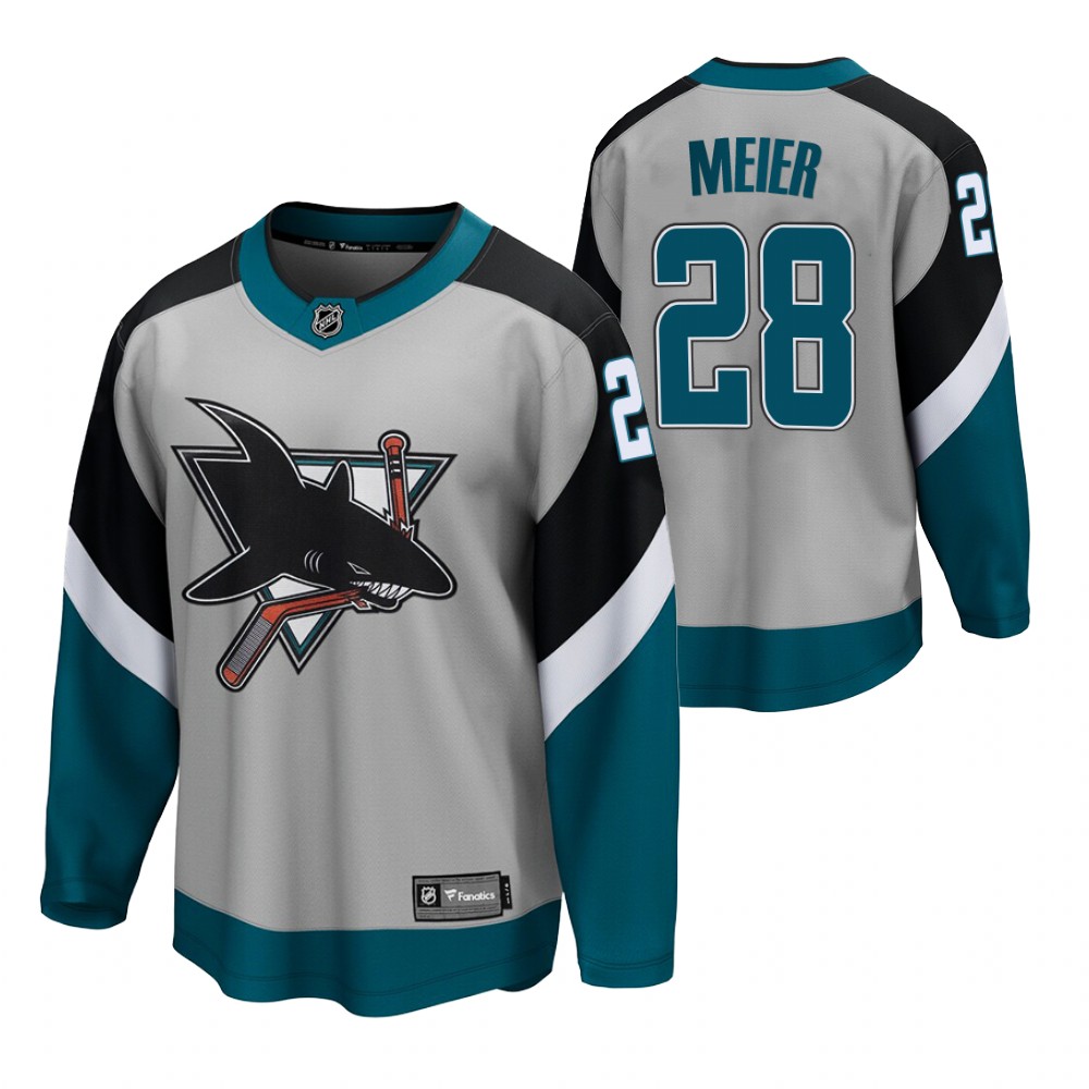Timo Meier San Jose Sharks 2021 Reverse Retro Gray Men Jersey Special Edition
