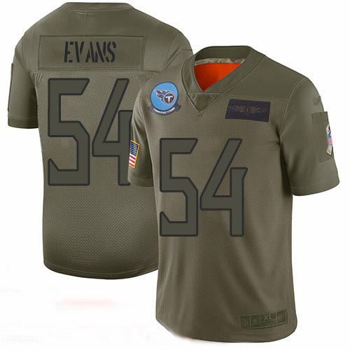 Titans #54 Rashaan Evans Camo Men's Stitched Football Limited 2019 Salute To Service Jersey