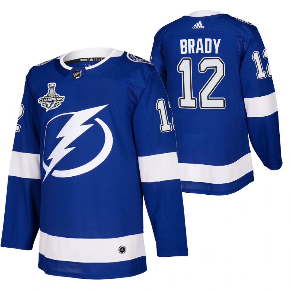 Tom Brady Tampa Bay Stanley Cup Champion Blue Authentic Limited Jersey