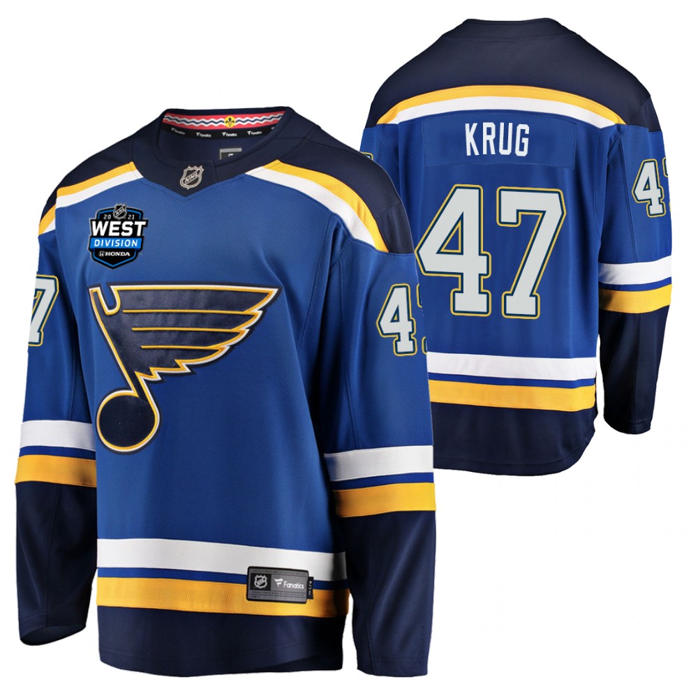 Torey Krug Blues 2021 East Division Patch Jersey Blue Home