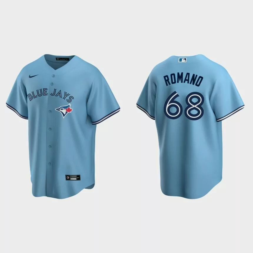 Toronto Blue Jays #68 Jordan Romano Replica Alternate Jersey – Powder Blue