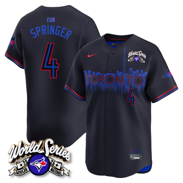 Toronto Blue Jays 2025 American League Champions Jersey city connect #4 George Springer