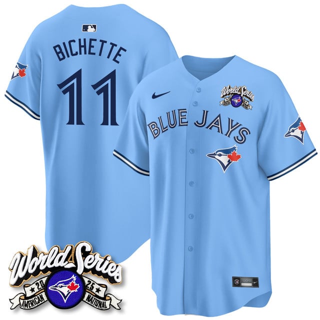 Toronto Blue Jays 2025 American League Champions Jersey light blue #11 Bo Bichette