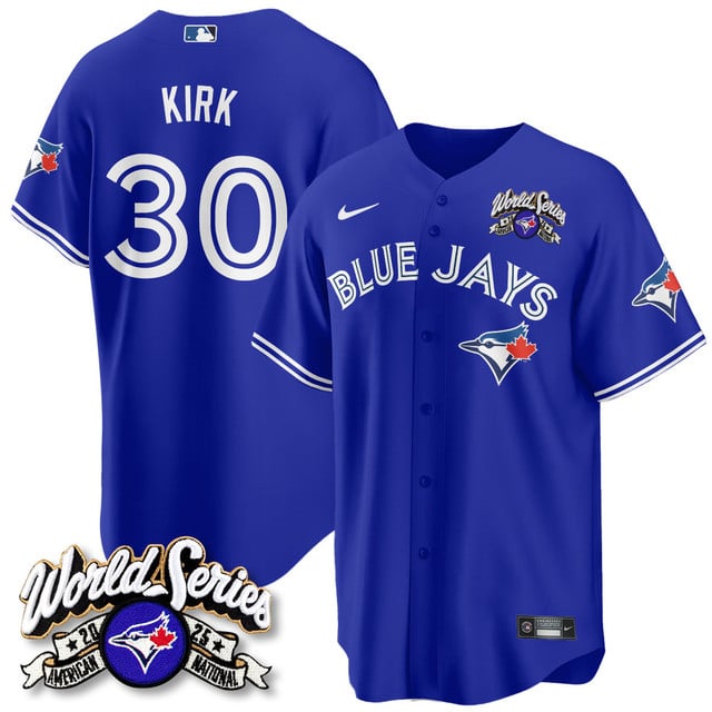 Toronto Blue Jays 2025 American League Champions Jersey rush blue #30 Alejandro Kirk
