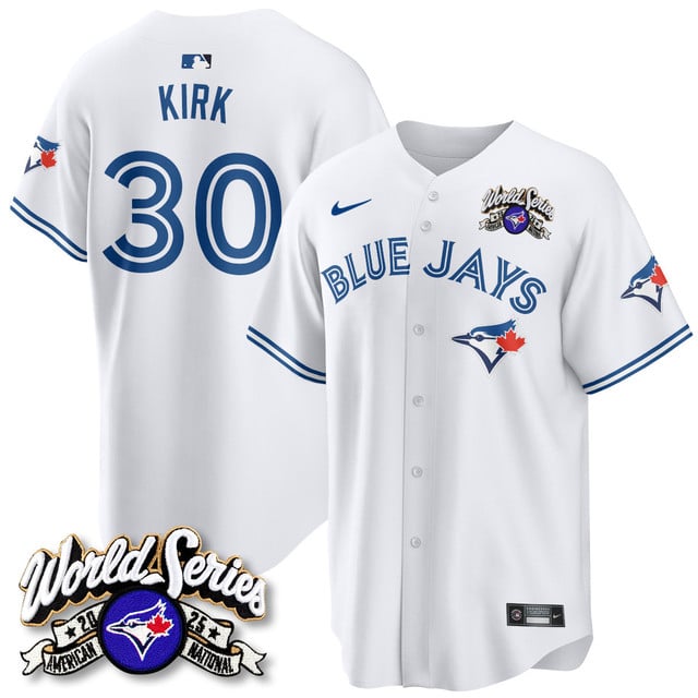 Toronto Blue Jays 2025 American League Champions Jersey white #30 Alejandro Kirk