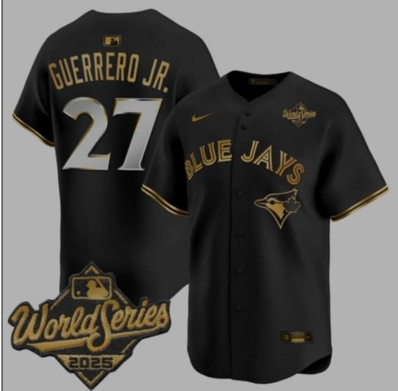 Toronto Blue Jays 2025 World Series Jersey #27 Vladimir Guerrero JR. black jersey