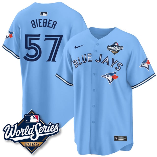 Toronto Blue Jays 2025 World Series Jersey #57 Shane Bieber