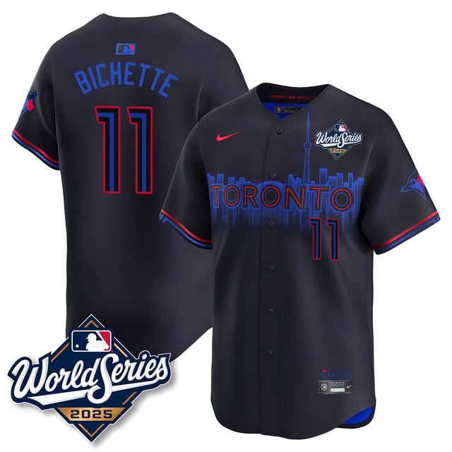 Toronto Blue Jays 2025 World Series Jersey black #11 Bo Bichette