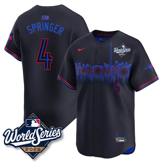 Toronto Blue Jays 2025 World Series Jersey black #4 George Springer