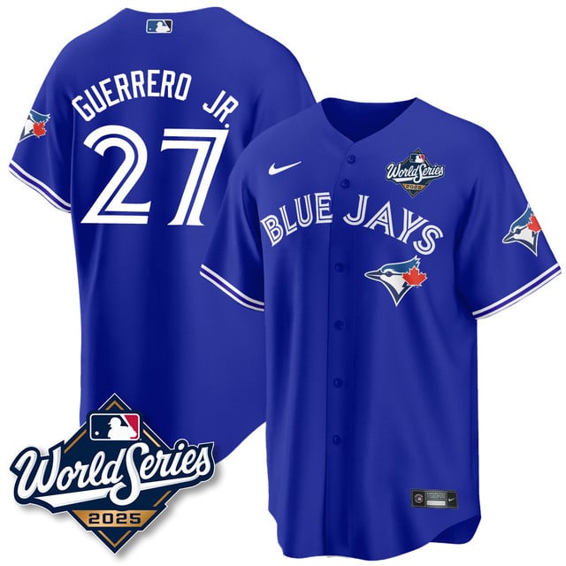 Toronto Blue Jays 2025 World Series Jersey blue #27 Vladimir Guerrero JR.