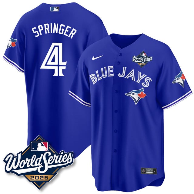 Toronto Blue Jays 2025 World Series Jersey blue #4 George Springer
