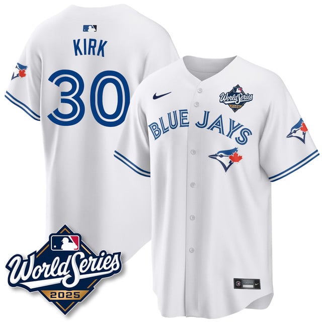Toronto Blue Jays 2025 World Series Jersey white #30 Alejandro Kirk