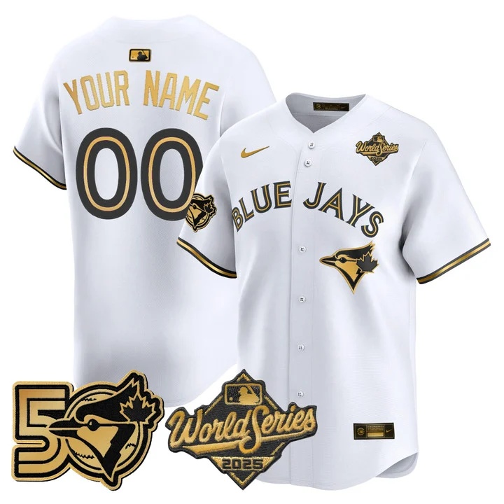 Toronto Blue Jays 2025 World Series Vapor Premier Limited Custom Jersey - 50 Seasons Patch