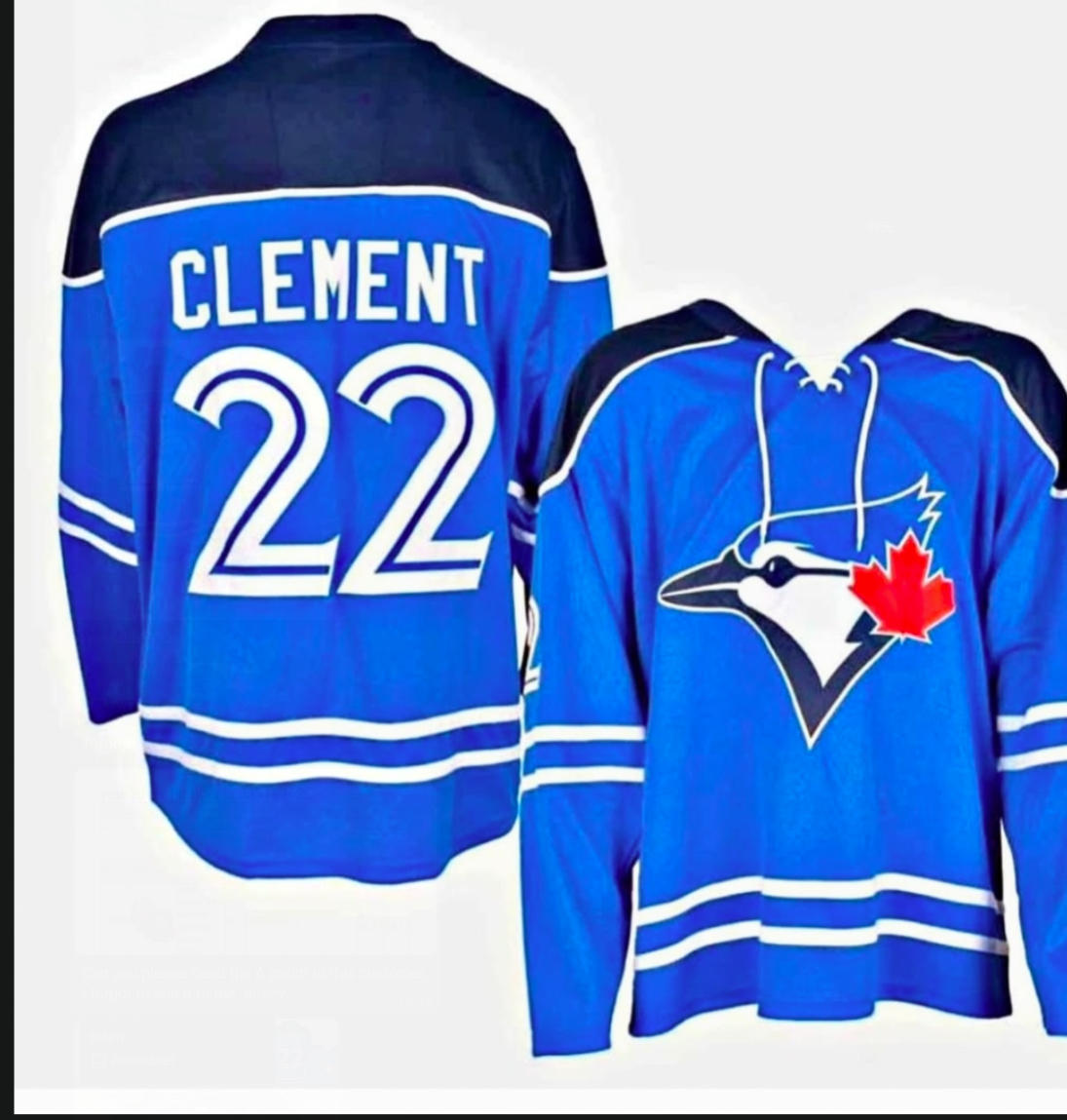 Toronto Blue Jays 22 CLEMENT HOCKEY JERSEY