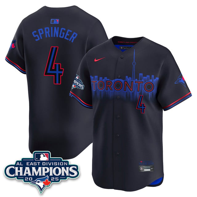 Toronto Blue Jays AL East Division Champions Jersey black #4 George Springer