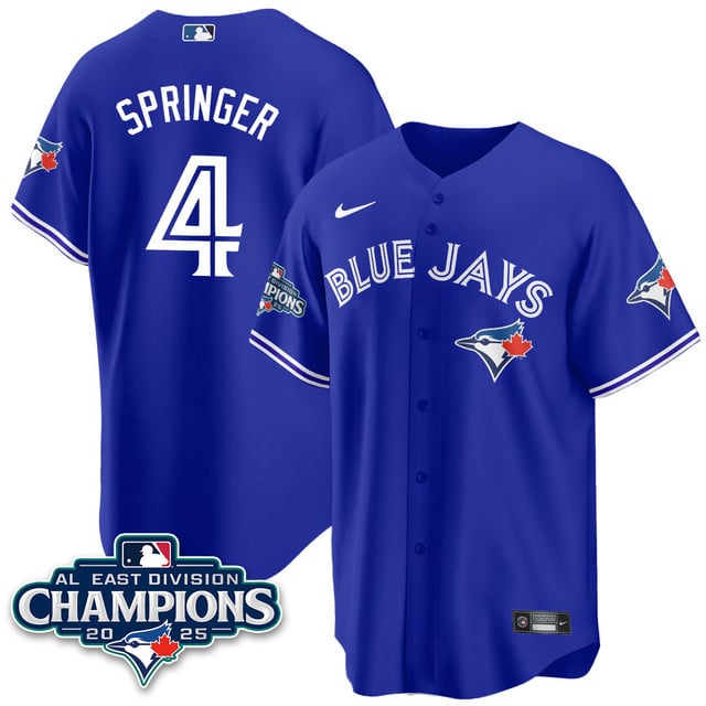 Toronto Blue Jays AL East Division Champions Jersey blue #4 George Springer