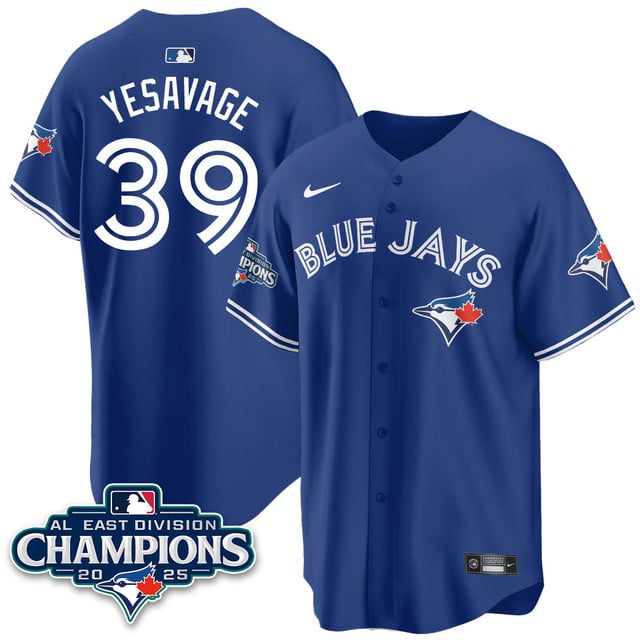 Toronto Blue Jays AL East Division Champions Jersey royal #39 Trey Yesavage