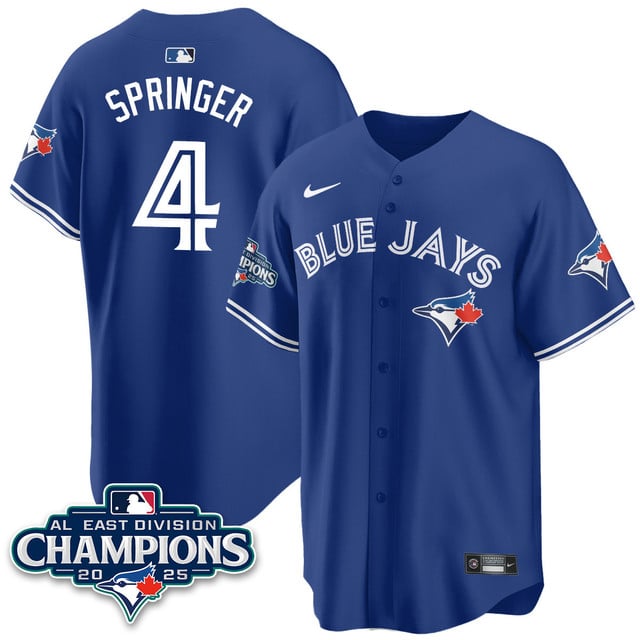 Toronto Blue Jays AL East Division Champions Jersey royal #4 George Springer