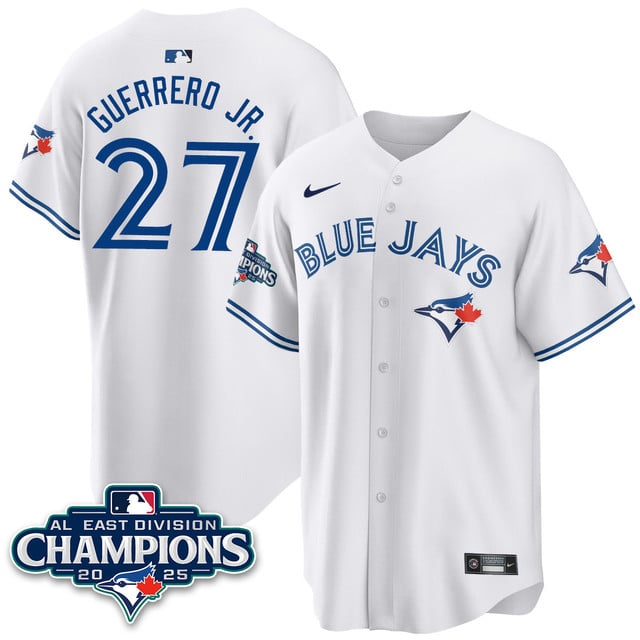 Toronto Blue Jays AL East Division Champions Jersey white #27 Vladimir Guerrero Jr.
