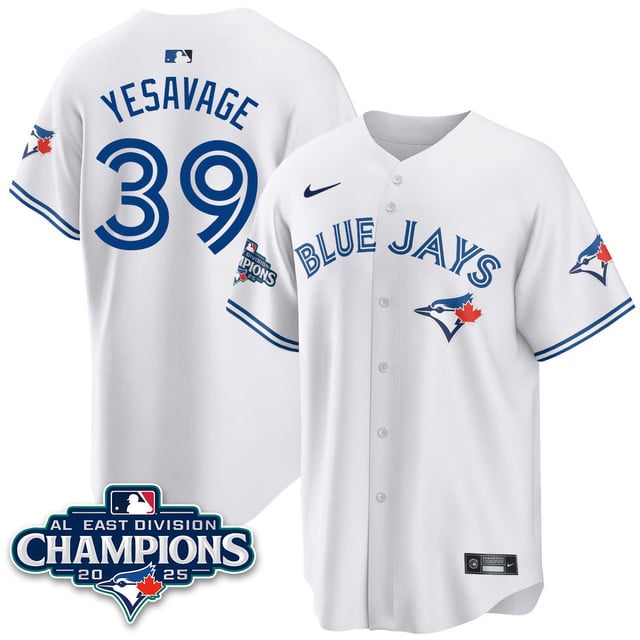 Toronto Blue Jays AL East Division Champions Jersey white #39 Trey Yesavage